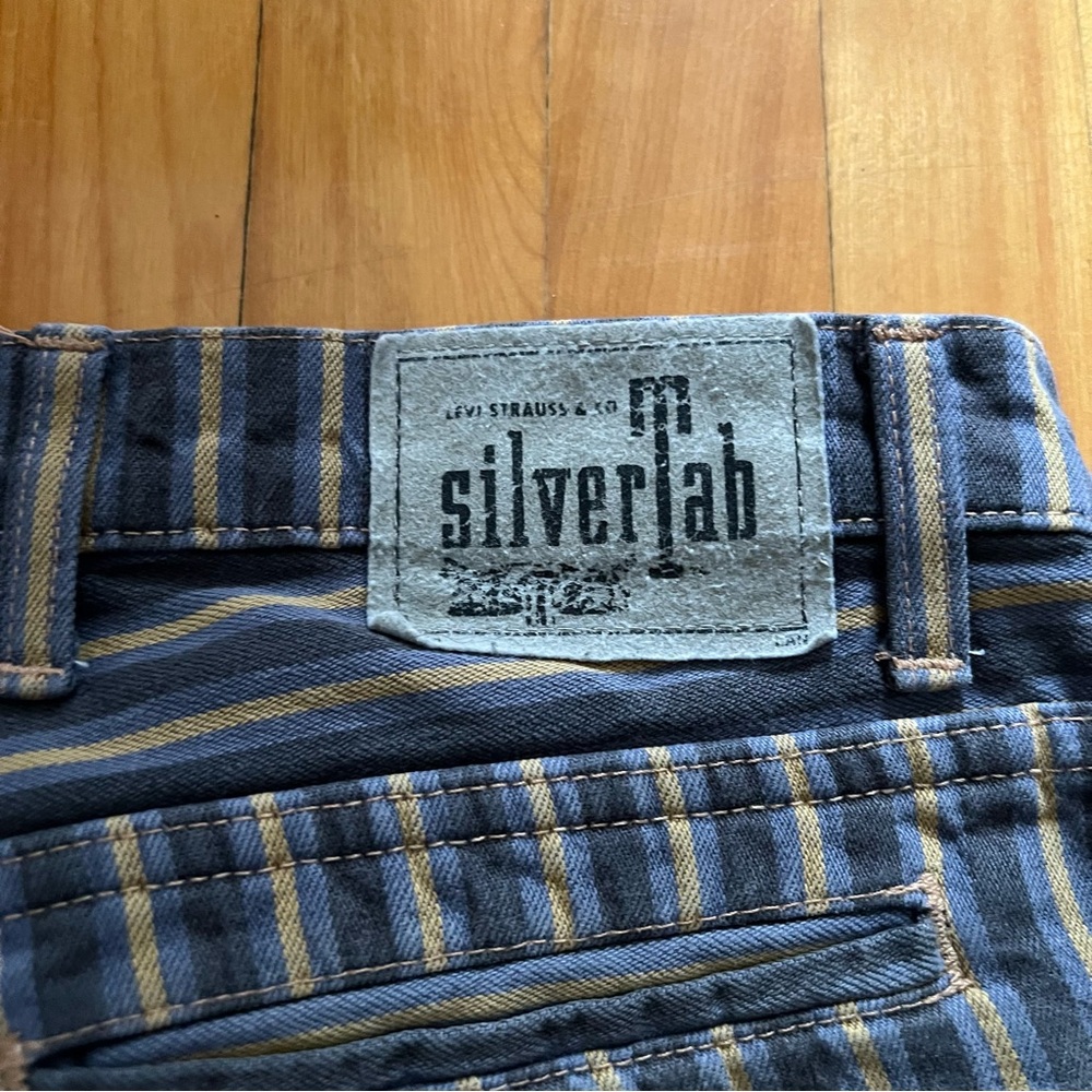 Vintage Levis‎ SilverTab Baggy Chino Shorts Mens 32 Striped 90s Y2K - Picture 9 of 15